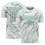 Custom Lightning Green Sublimation Uniform Jersey Kelly Soccer Sports White