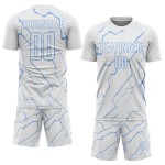 Jersey Soccer Lightning Uniform Custom White Sports Light Blue Sublimation