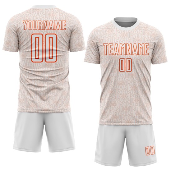 Uniform Sports Sublimation Custom Jersey Shape Orange Geometric White Soccer