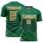Soccer Sublimation Gold-White Lines Uniform Sports Green Custom Kelly Jersey Old