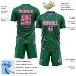 Kelly Sports Pink-White Sublimation Custom Uniform Soccer Lines Jersey Green