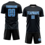 Blue-White Sublimation Powder Soccer Custom Sports Black Shape Geometric Uniform Jersey