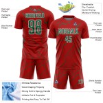Red Sports Lightning Uniform Custom Kelly Jersey Soccer Green-White Sublimation