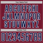 Custom Crimson Uniform Navy-White Sports Shape Geometric Sublimation Soccer Jersey