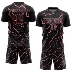 Sublimation Lightning Pink Jersey Medium Sports Uniform Custom Soccer Black Sublimation Lightning Pink Jersey Medium Sports Uniform Custom Soccer Black