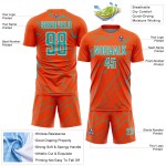 Aqua-White Jersey Sports Lightning Uniform Orange Soccer Custom Sublimation